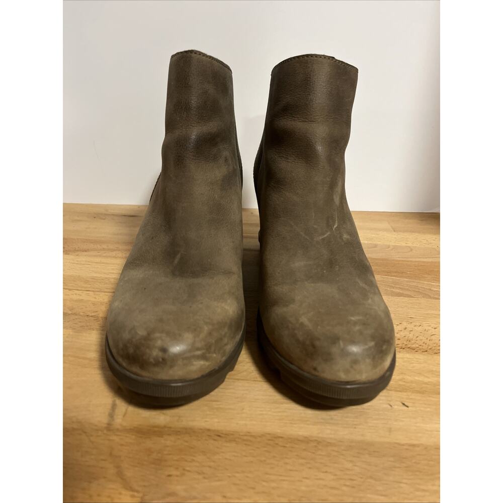 Sorel Boots Womens 9 Joan of Arctic II Wedge Brown Leather Booties - Picture 2 of 9